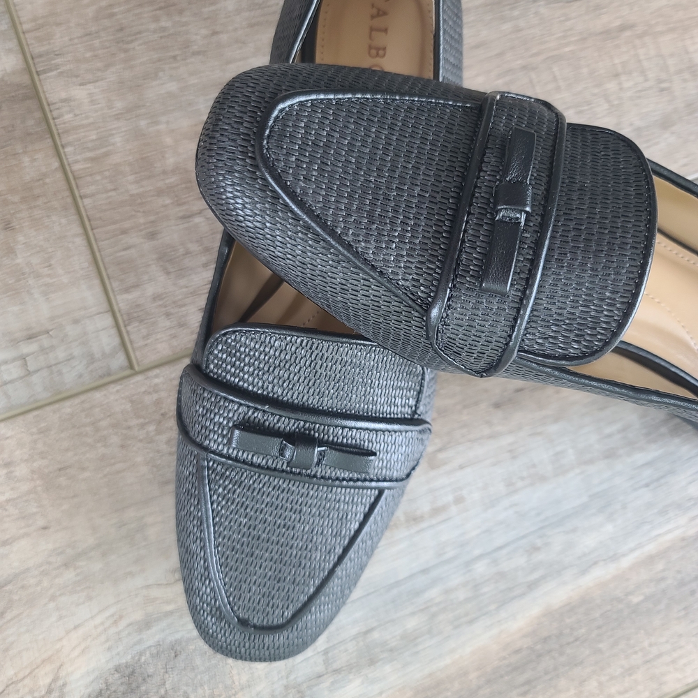 Talbots Black Textured Loafers